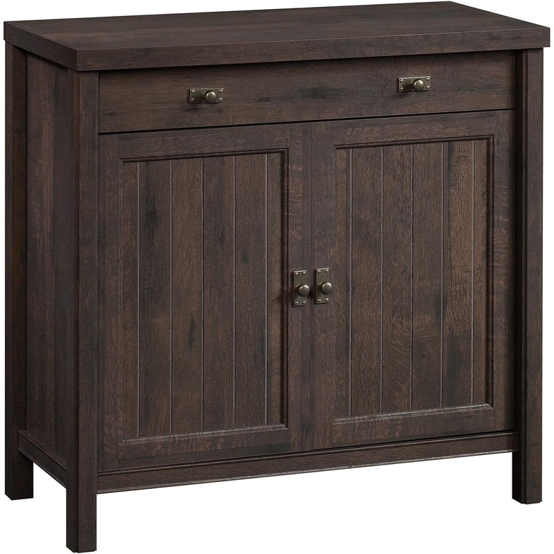 Sauder Costa Library Base, L: 31.30 x W: 14.41 x H: 30.00, Coffee Oak finish | Bigbigmart.com