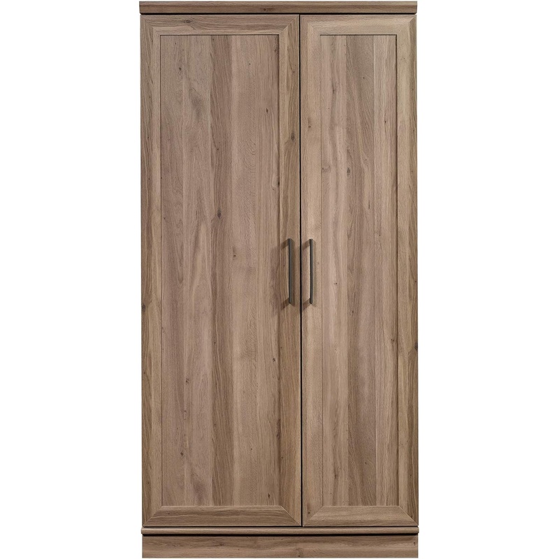 Sauder HomePlus Storage Pantry cabinets, L: 35.35 x W:17.09 x H: 71.22, Salt Oak finish | Bigbigmart.com
