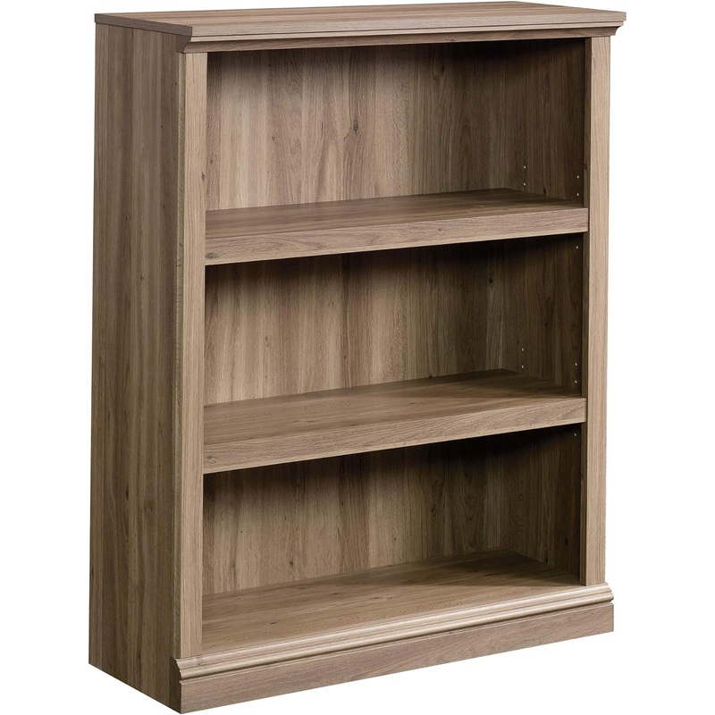 Sauder Miscellaneous Storage 3-Shelf Bookcase/ Book shelf, Salt Oak finish | Bigbigmart.com
