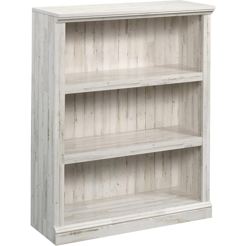 Sauder Miscellaneous Storage 3-Shelf Bookcase/ Book Shelf, White Plank finish | Bigbigmart.com