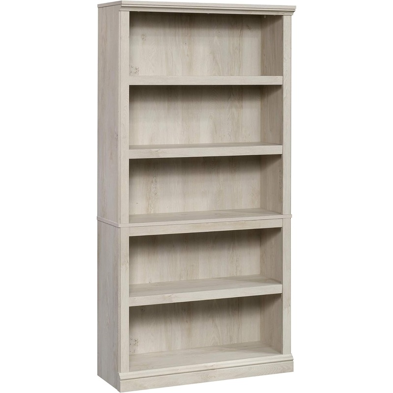 Sauder Miscellaneous Storage 5 Bookcase/Book Shelf, L: 35.28 x W: 13.23 x H: 69.76, Chalked Chestnut finish | Bigbigmart.com