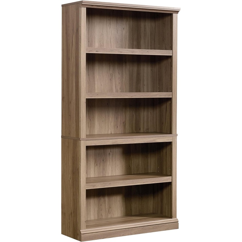 Sauder Miscellaneous Storage 5 Bookcase/Book Shelf, L: 35.28 x W: 13.23 x H: 69.76, Salt Oak | Bigbigmart.com