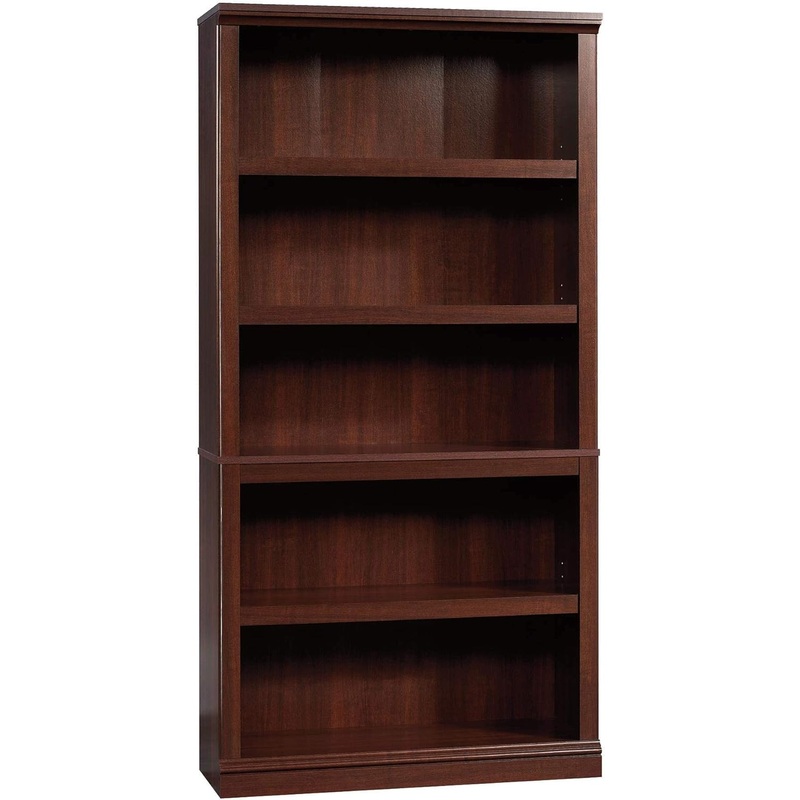 Sauder Miscellaneous Storage 5 Bookcase/Book Shelf, L: 35.28 x W: 13.23 x H: 69.76, Select Cherry finish | Bigbigmart.com