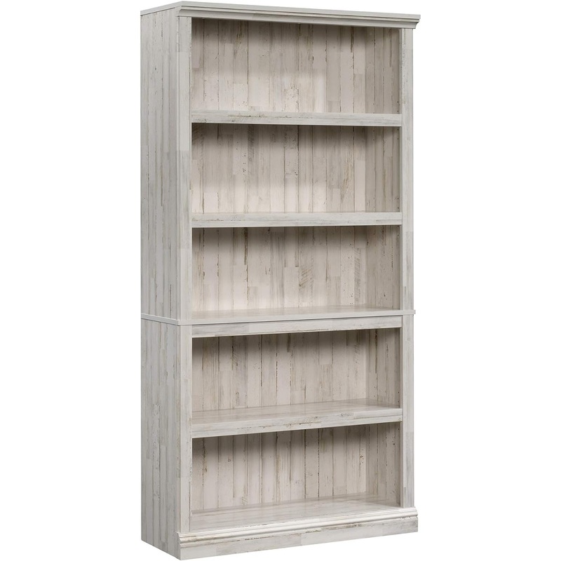 Sauder Miscellaneous Storage 5-Shelf Bookcase/Book Shelf, White Plank Finish | Bigbigmart.com