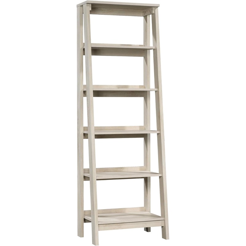 Sauder Trestle 5 Bookcase/Book Shelf, L: 23.54 x W: 16.61 x H: 71.14, Chalked Chestnut finish | Bigbigmart.com