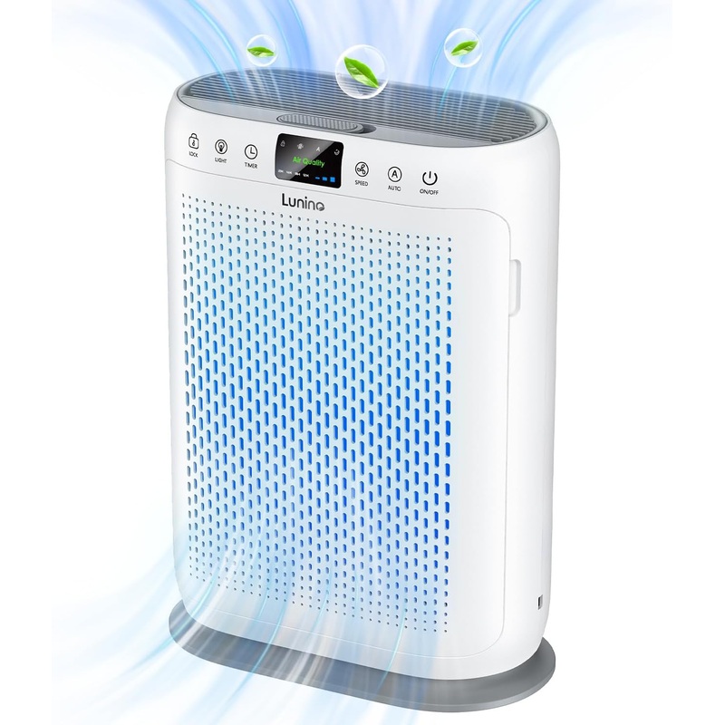 Air Purifiers for Home Large Room up to 1740sq.ft, LUNINO H13 HEPA Air Filter with PM 2.5 Display Air Quality Sensors, Aromatherapy Function, Air Cleaner for Dust, Smoke, Dander, Pets Hair, Pollen | Bigbigmart.com