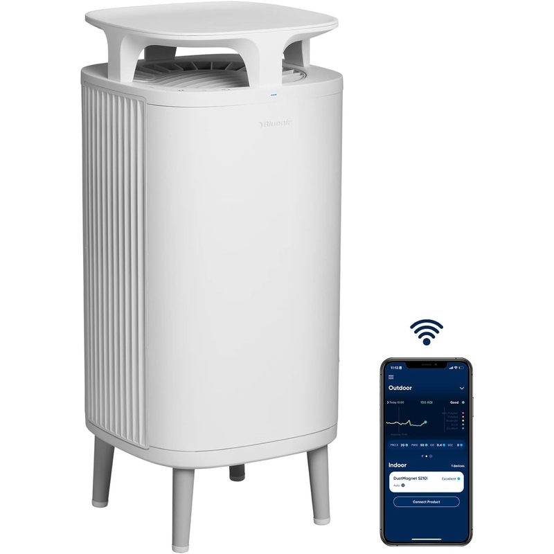 BLUEAIR Bedroom Air Purifier, Small to Medium Room Air Cleaner Dust Pet Dander Smoke Mold Pollen Bacteria Virus Allergen, Odor Removal, Home Office Nursery, Alexa Google, HEPASilent, DustMagnet 5210i | Bigbigmart.com