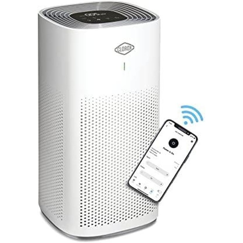 Clorox Smart Air Purifiers for Home, True HEPA Filter, Works with Alexa, Large Rooms up to 1,500 Sq Ft, Removes 99.9% of Viruses, Wildfire Smoke, Mold, Allergies, Dust, AUTO Mode, Whisper Quiet | Bigbigmart.com