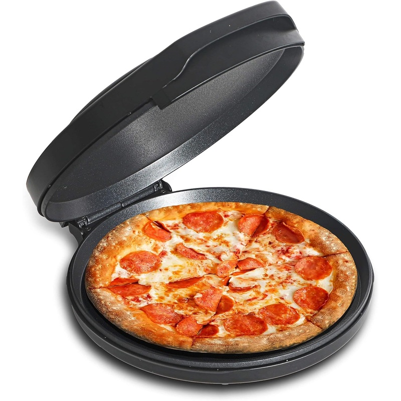 Commercial Chef CHQP12R 12 inch Countertop Pizza Maker, Black | Bigbigmart.com