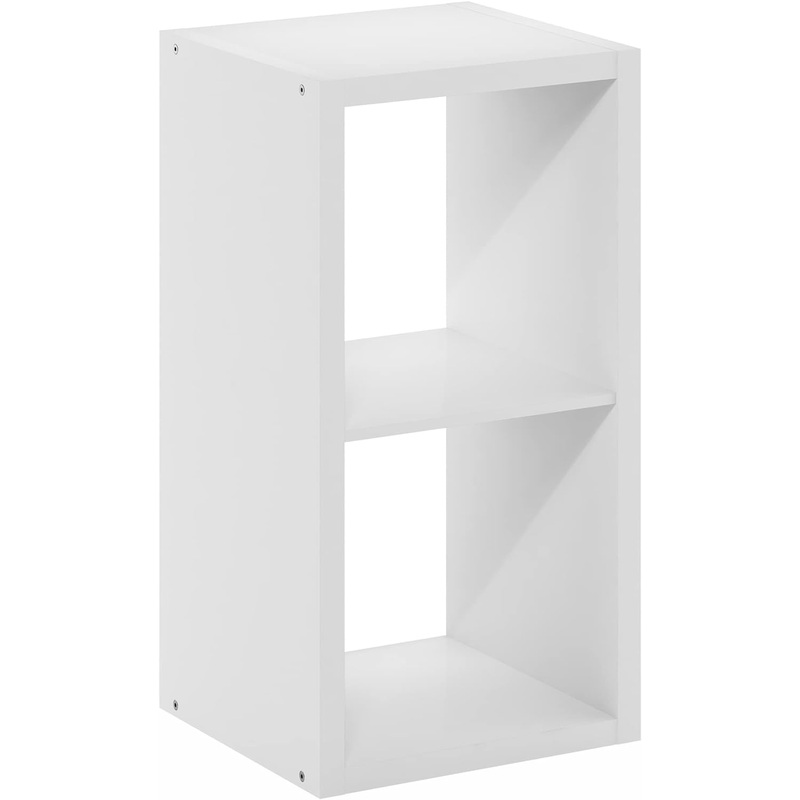 Furinno Cubicle Open Back Decorative Cube Storage Organizer, 2, White | Bigbigmart.com