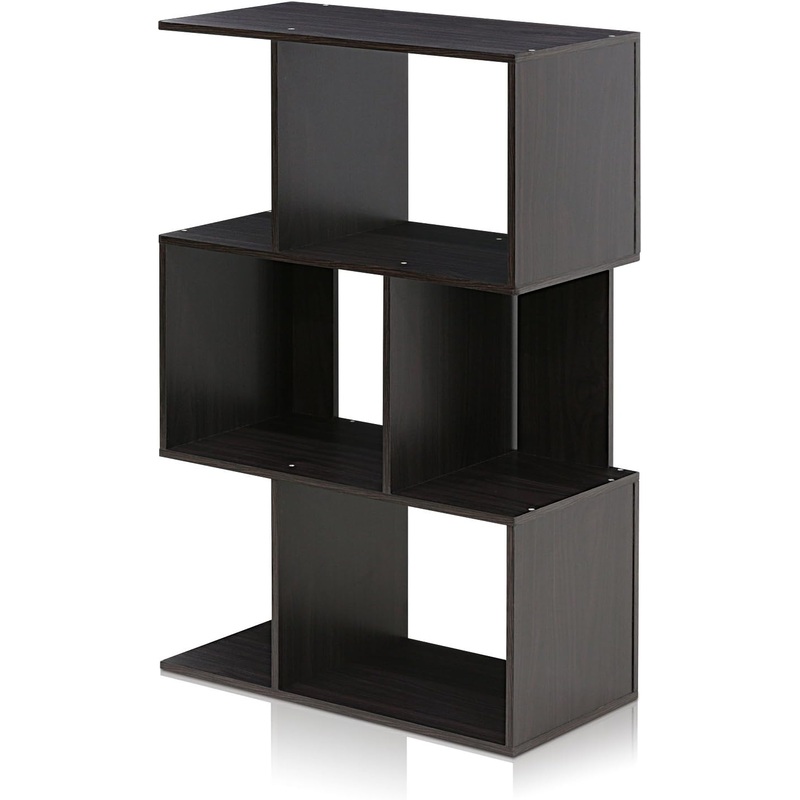 FURINNO Simply Modern 3-Tier Open Book Shelf, Expresso | Bigbigmart.com