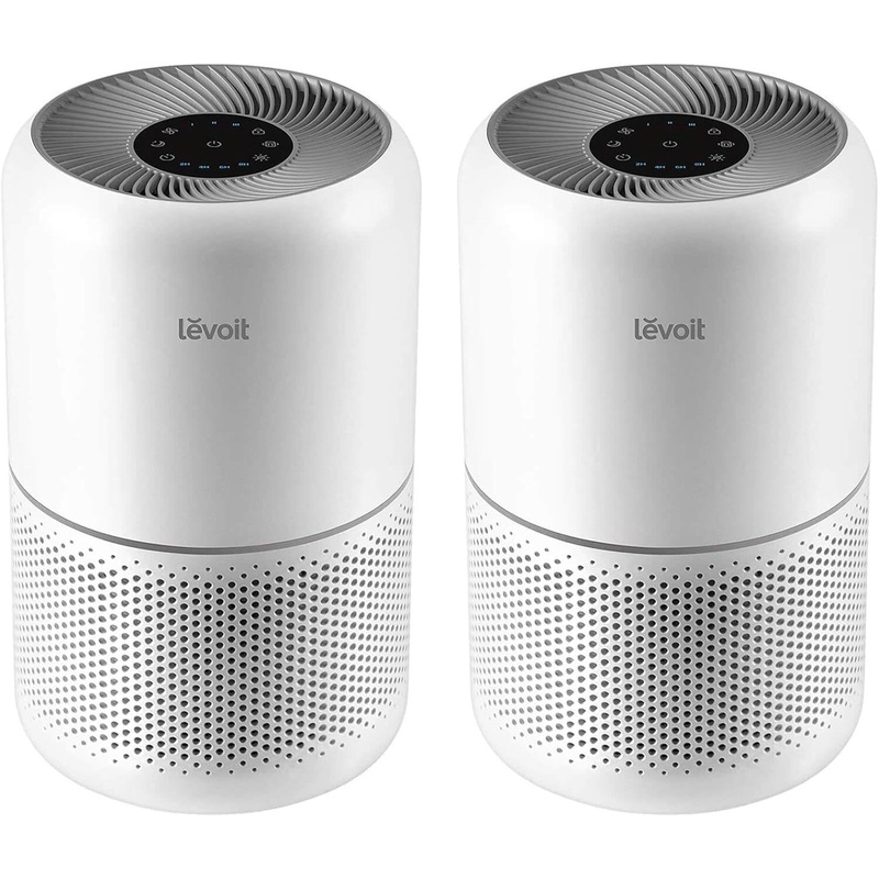 LEVOIT Air Purifier for Home Allergies Pets Hair in Bedroom, Covers Up to 1095 Sq.Foot Powered by 45W High Torque Motor, 3-in-1 Filter, Remove Dust Smoke Pollutants Odor, Core 300, White, 2 Pack | Bigbigmart.com