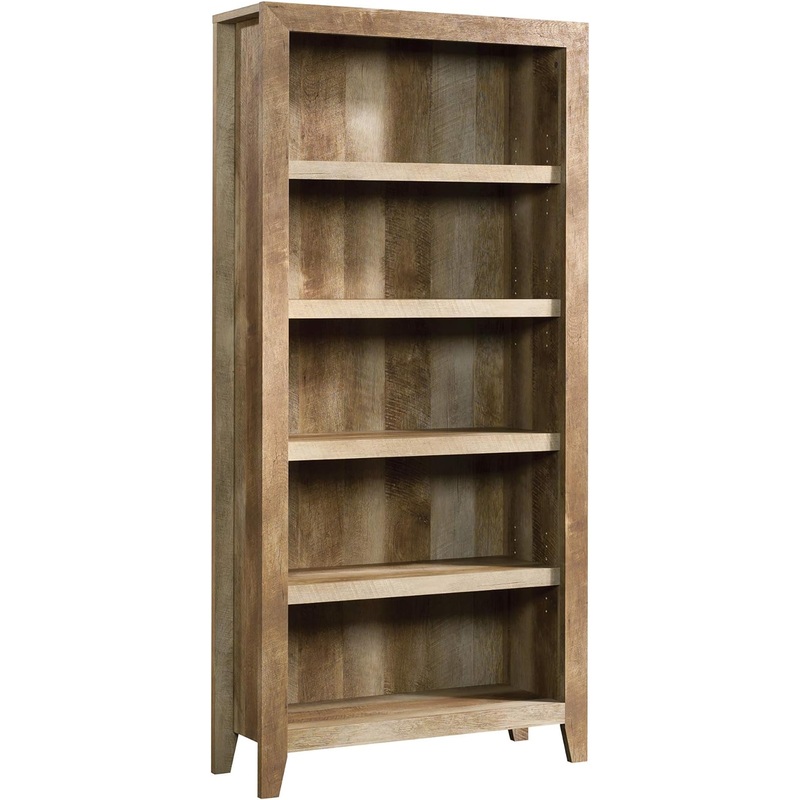 Sauder Dakota Pass 5 Bookcase/Book Shelf, L: 33.78 x W: 12.52 x H: 71.1, Craftsman Oak finish | Bigbigmart.com