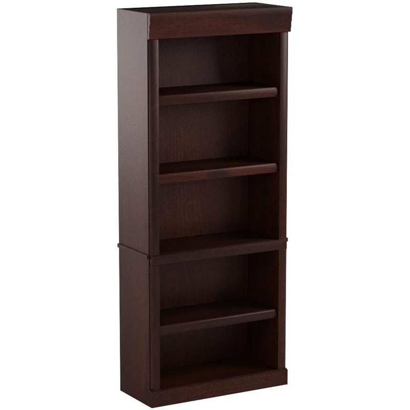 Sauder Heritage Hill Library/Book Shelf, L: 29.80 x W: 12.99 x H: 71.26, Classic Cherry finish | Bigbigmart.com