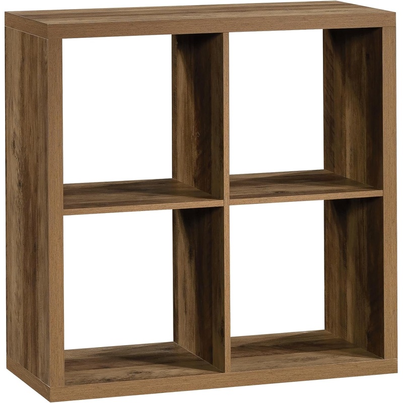 Sauder Miscellaneous Storage 4-Cube Organizer Storage Bookcase/Pantry cabinets, Rural Pine Finish | Bigbigmart.com