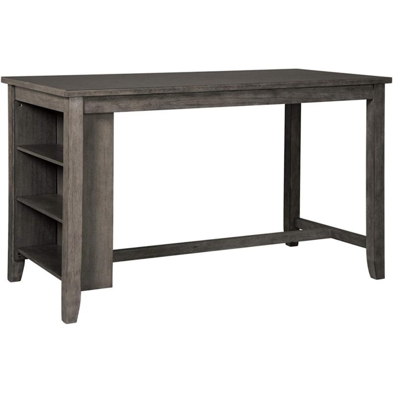 Signature Design by Ashley Caitbrook Rustic Counter Height Dining Table with Storage, Dark Gray | Bigbigmart.com