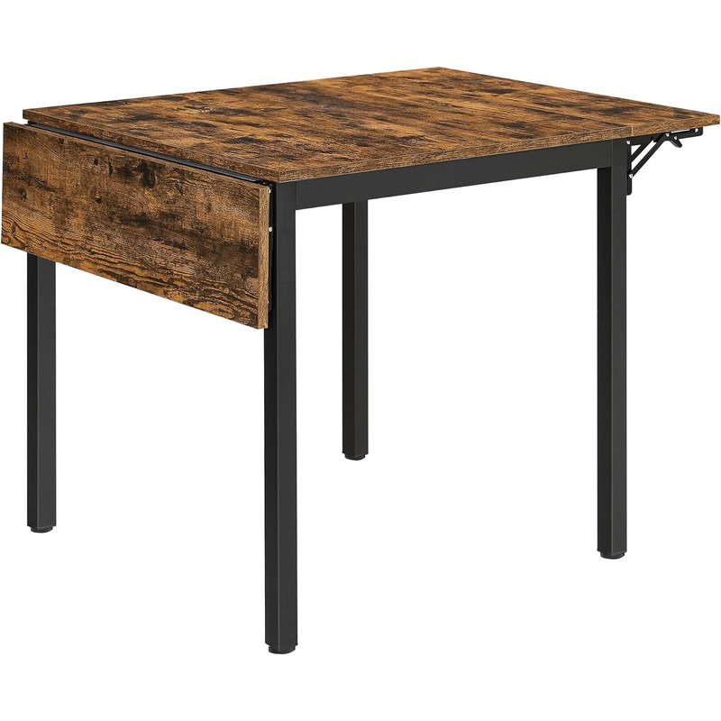 VASAGLE Folding Dining Table, Drop Leaf Extendable, for Small Spaces, Seats 2-4 People, Industrial, 33.3 x 30.7 x 30 Inches,Brown | Bigbigmart.com