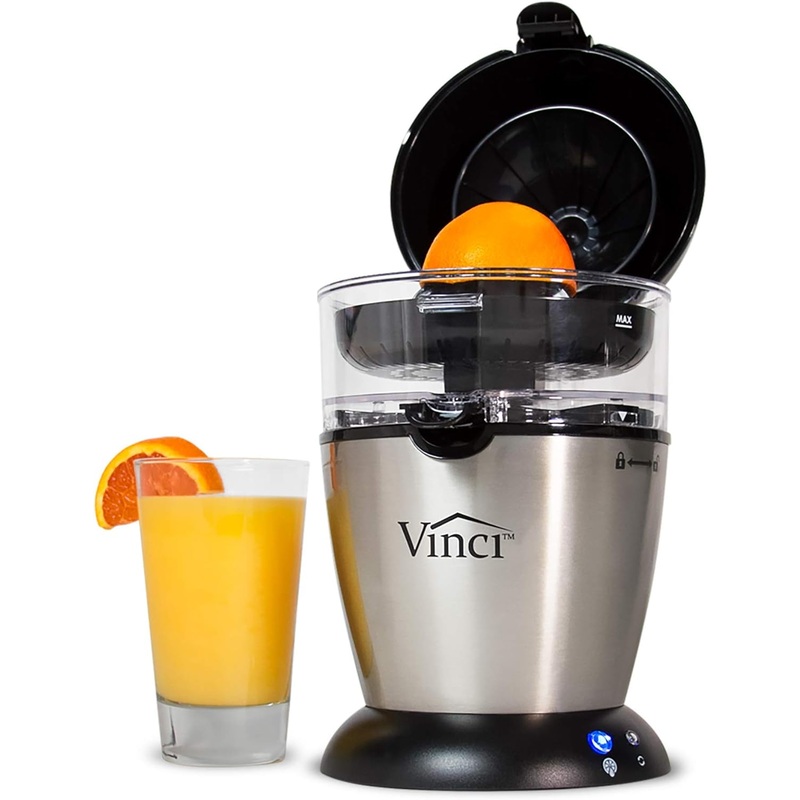 Vinci Hands Free Electric Citrus Juicer, 1-Button Juicer Machine, Orange Lime Grapefruit Lemon Squeezer, Easy to Clean Orange Juicer Squeezer, Black/Stainless Steel | Bigbigmart.com