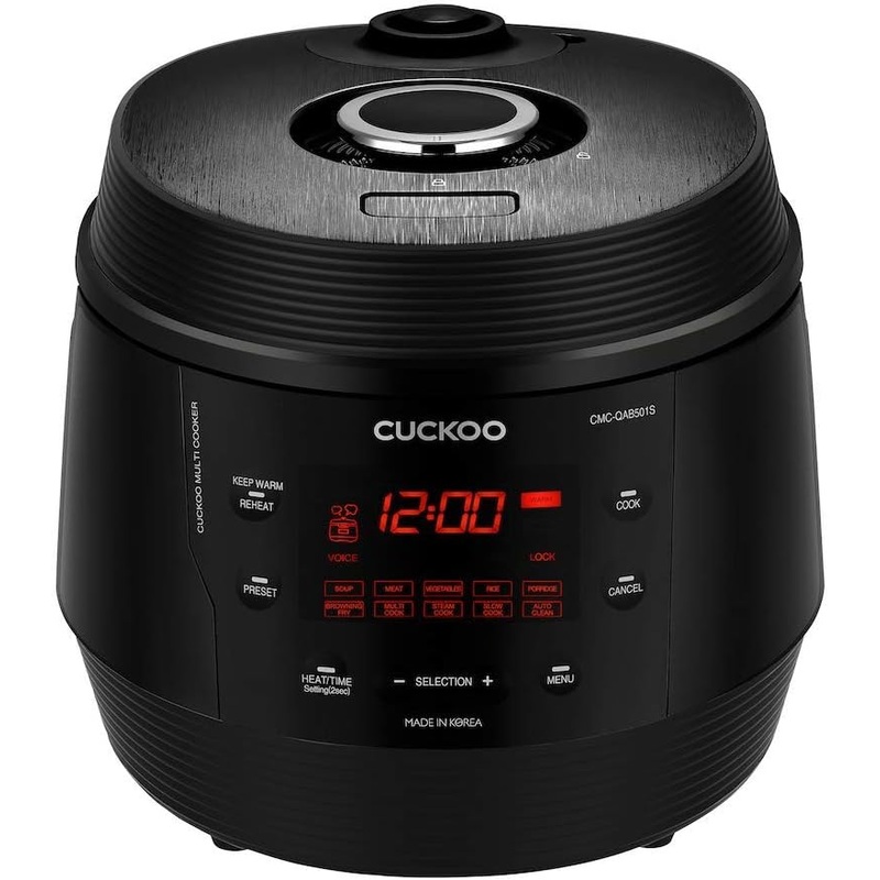 CUCKOO CMC-QAB501SB | 5QT. Standard 8-in-1 Pressure Cooker | 10 Menu Options: Slow Cooker, Saut, Steamer, Yogurt & More, Made in Korea | Black | Bigbigmart.com