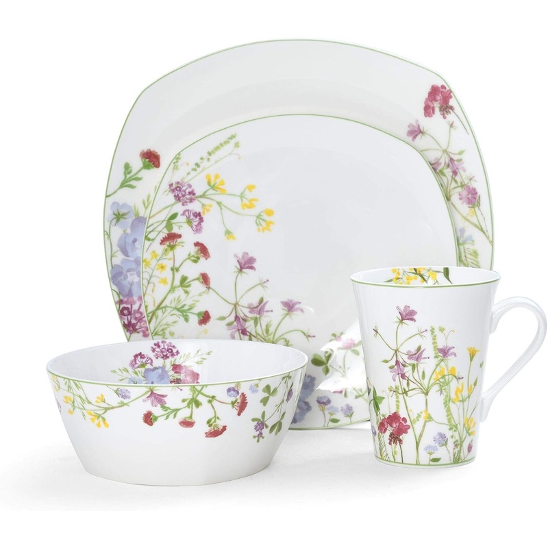 Mikasa Wildflower Garden 16-Piece Dinnerware Set, Service For 4 | Bigbigmart.com