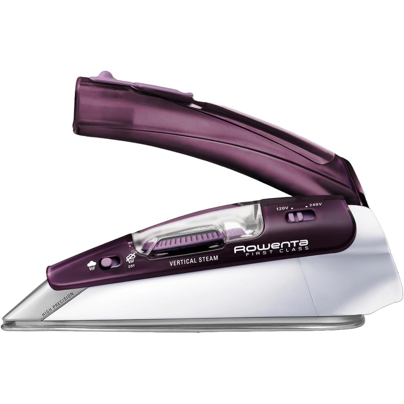 Rowenta Pro Compact Stainless Steel Soleplate Steam Iron for Clothes 200 Microsteam Holes, Cotton, Wool, Poly, Silk, Linen, Nylon 1000 Watts Ironing, Fabric Steamer, Travel, Dual Voltage DA1560 | Bigbigmart.com