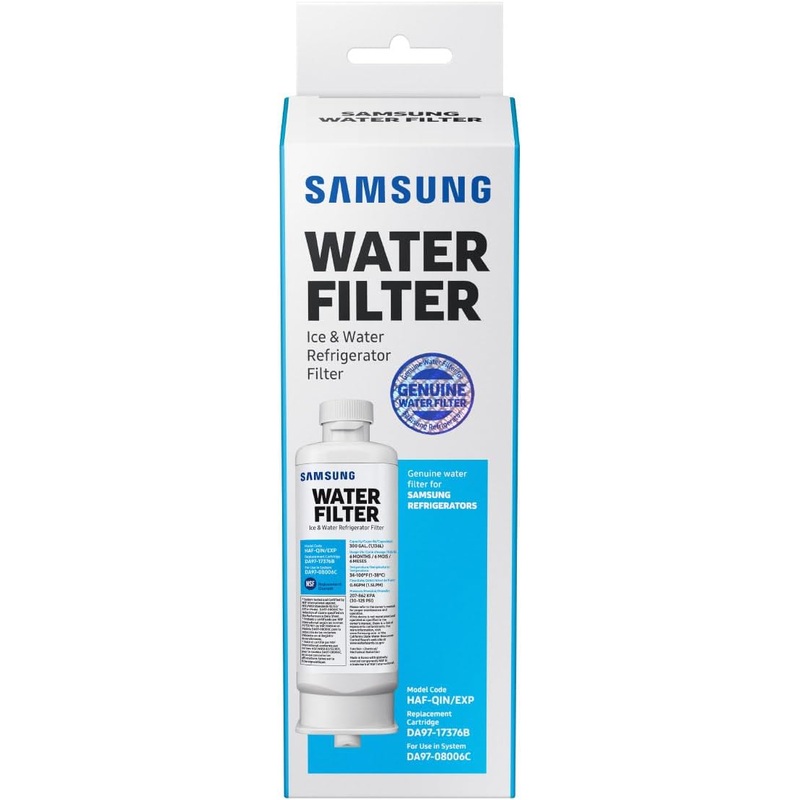 SAMSUNG Genuine Filter for Refrigerator Water and Ice, Carbon Block Filtration, Reduces 99% of Harmful Contaminants for Clean, Clear Drinking Water, 6-Month Life, HAF-QIN/EXP, 1 Pack | Bigbigmart.com