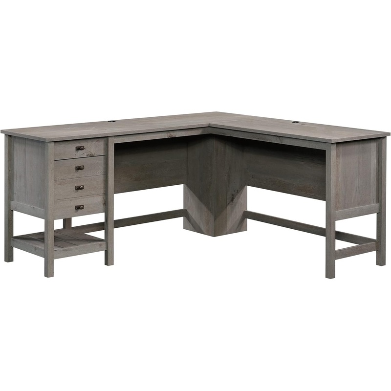Sauder Cottage Road L-Desk, L: 65.12 x W: 58.66 x H: 29.76, Mystic Oak finish | Bigbigmart.com