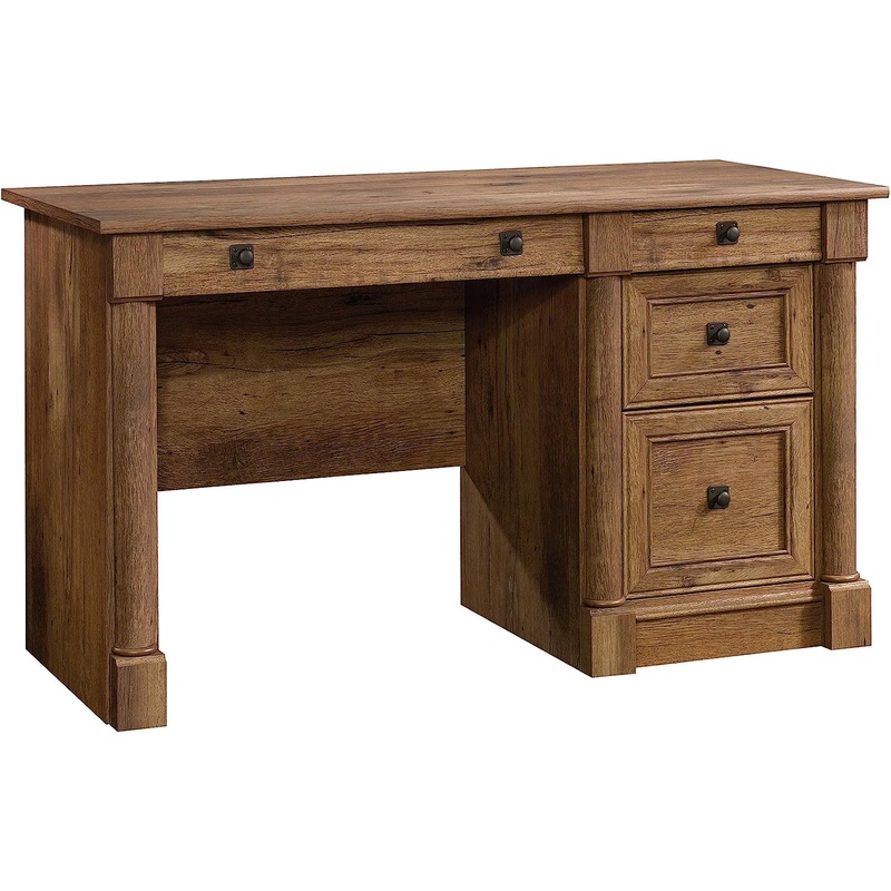 Sauder Palladia Computer Desk, Vintage Oak finish | Bigbigmart.com