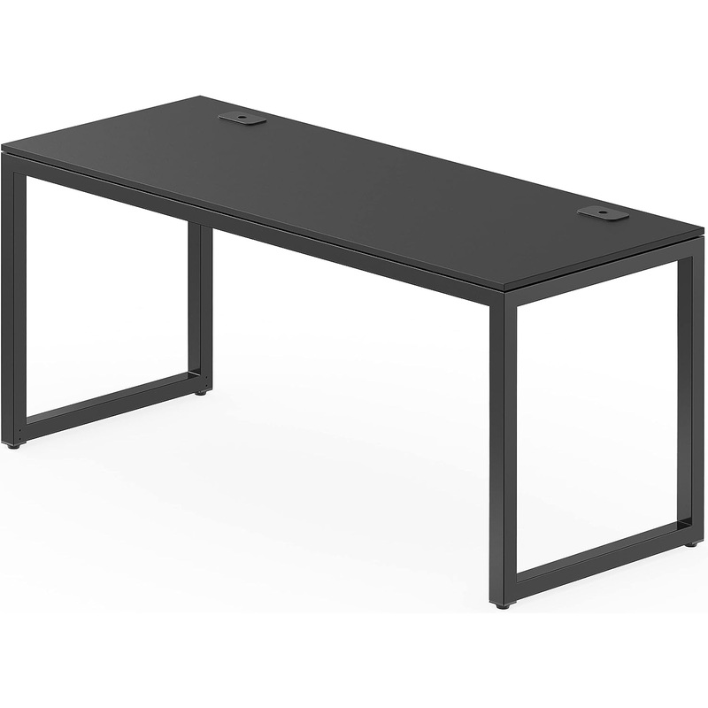 SHW Home Office 55-Inch Large Computer Desk, 24 Deep, Black | Bigbigmart.com