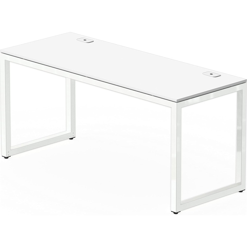 SHW Home Office 55-Inch Large Computer Desk, 24 Deep, White | Bigbigmart.com