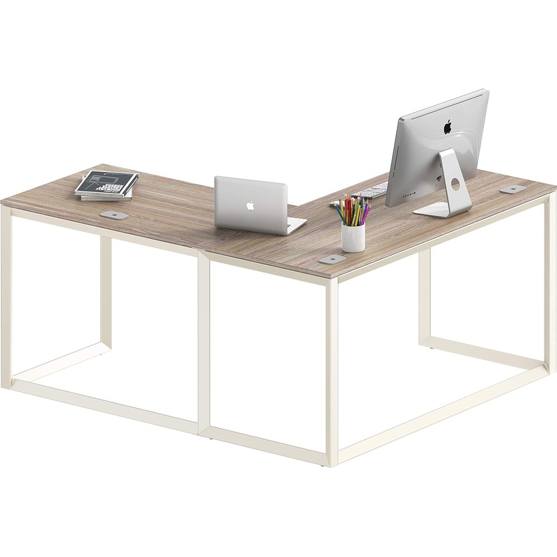 SHW Triangle-Leg L-Shaped Home Office Computer Desk | Bigbigmart.com