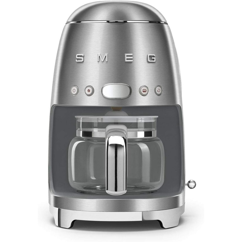 Smeg 1950’s Retro Style 10 Cup Programmable Coffee Maker Machine (Stainless Steel), Large | Bigbigmart.com