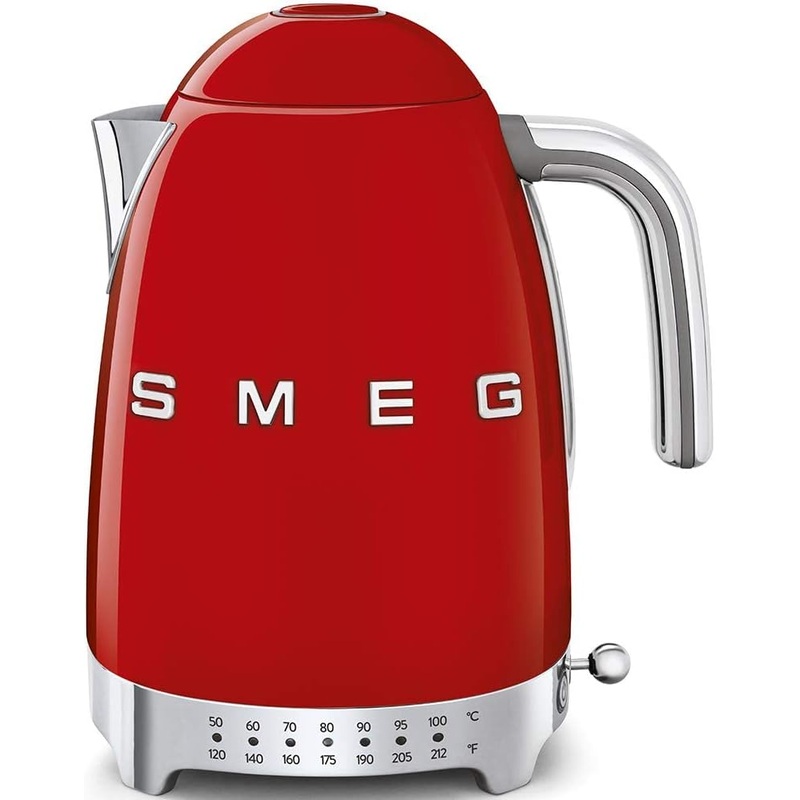 Smeg Red Stainless Steel 50’s Retro Variable Temperature Kettle | Bigbigmart.com