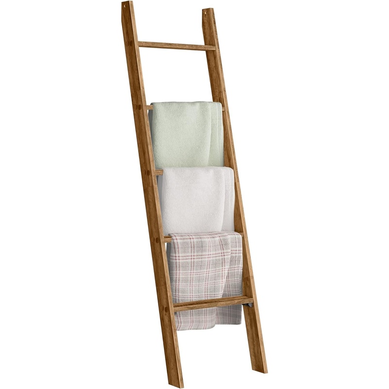 VASAGLE Blanket Ladder Decorative Farmhouse for The Living Room, 5-Tier Ladder Shelf, Ladder Rack, ULLS018K41