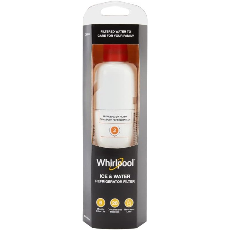 Whirlpool WHR2RXD1 Ice, Orange Refrigerator Water Filter 2-WHR2RXD1, Single-Pack | Bigbigmart.com
