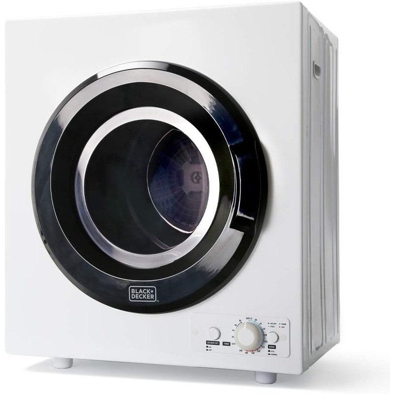 BLACK+DECKER BCED37 Compact Dryer for Standard Wall Outlet, Small, 4 Modes, Load Volume 13.2 lbs., White | Bigbigmart.com