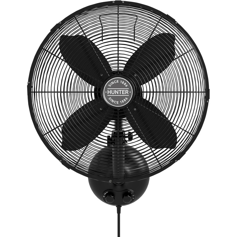 Classic 16 in. 3 Speed Wall Fan in Matte Black with Oscillation and Adjustable Head | Bigbigmart.com
