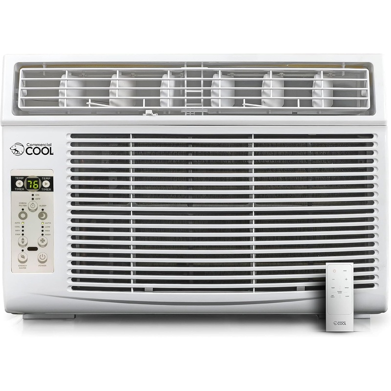 COMMERCIAL COOL CWAM10W6C Air Conditioner 10,000 BTU with Remote Control and Adjustable Thermostat, Air Conditioner Window Unit up to 450 Sq. Ft. with Electronic Controls & Digital Display, Window AC Unit | Bigbigmart.com