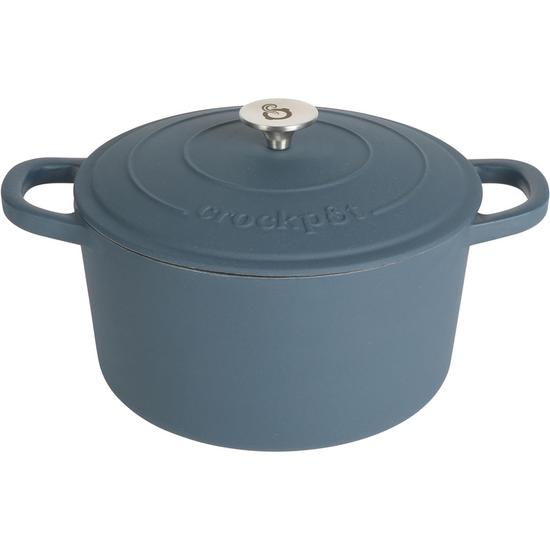 Crock Pot Artisan 7-Quart Round Dutch Oven – Matte Navy Blue | Bigbigmart.com