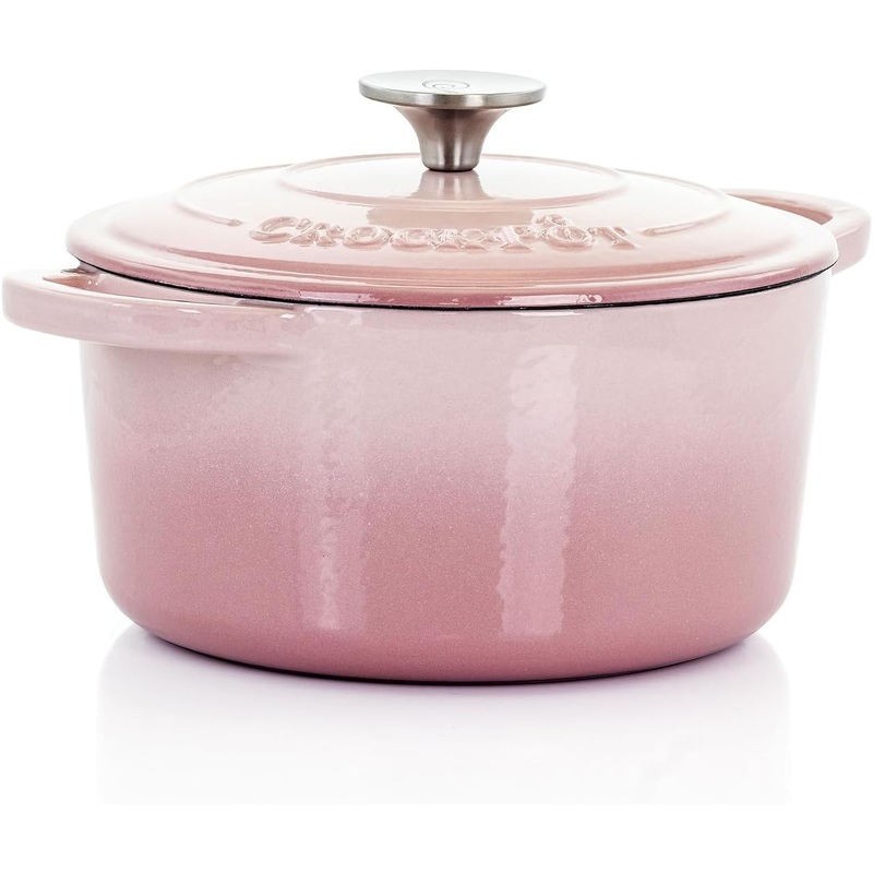 Crock-Pot Artisan Round Enameled Cast Iron Dutch Oven, 3-Quart, Blush Pink | Bigbigmart.com