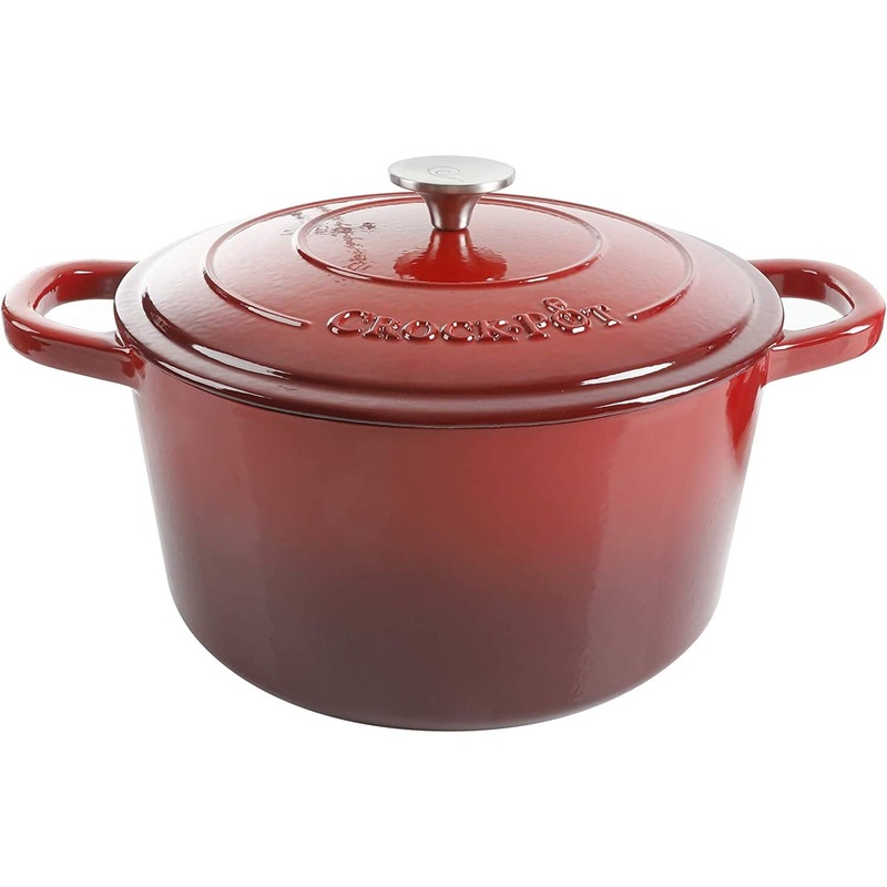 Crock-Pot Artisan Round Enameled Cast Iron Dutch Oven, 3-Quart, Gradient Red | Bigbigmart.com