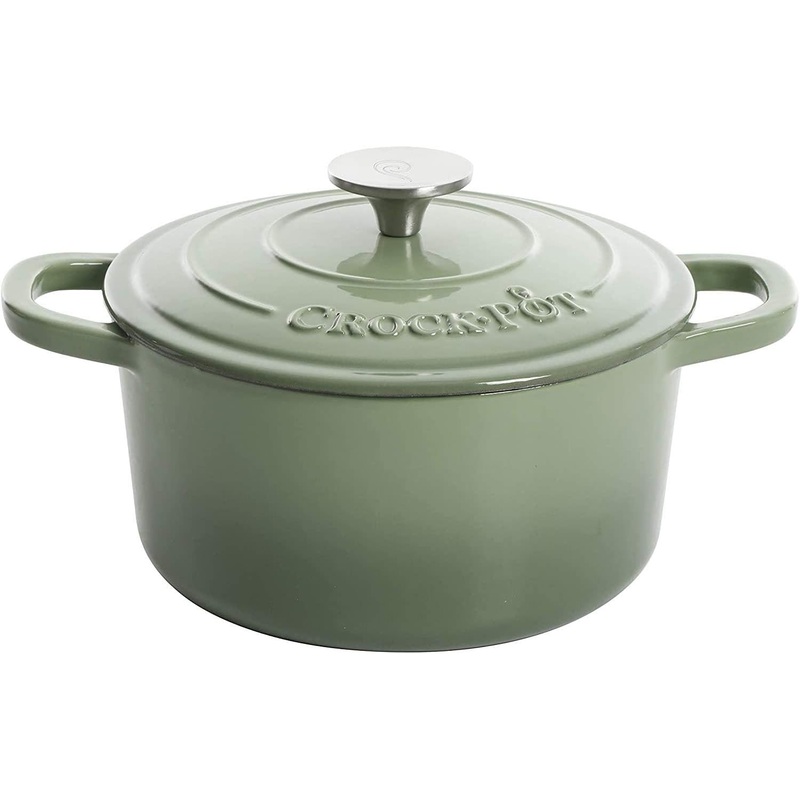 Crock-Pot Artisan Round Enameled Cast Iron Dutch Oven, 3-Quart, Pistachio Green | Bigbigmart.com