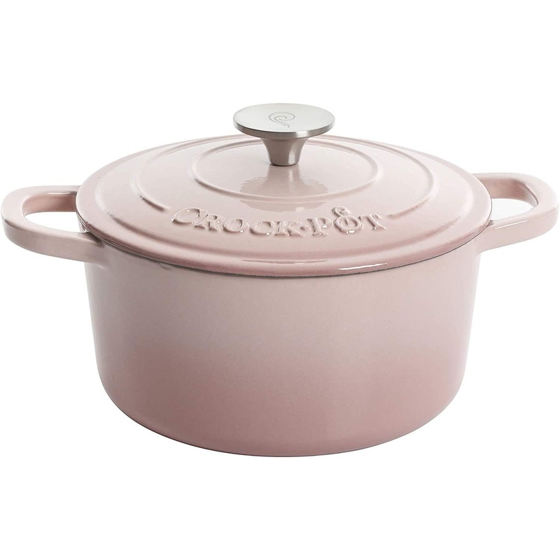 Crock-Pot Artisan Round Enameled Cast Iron Dutch Oven, 5-Quart, Blush Pink | Bigbigmart.com