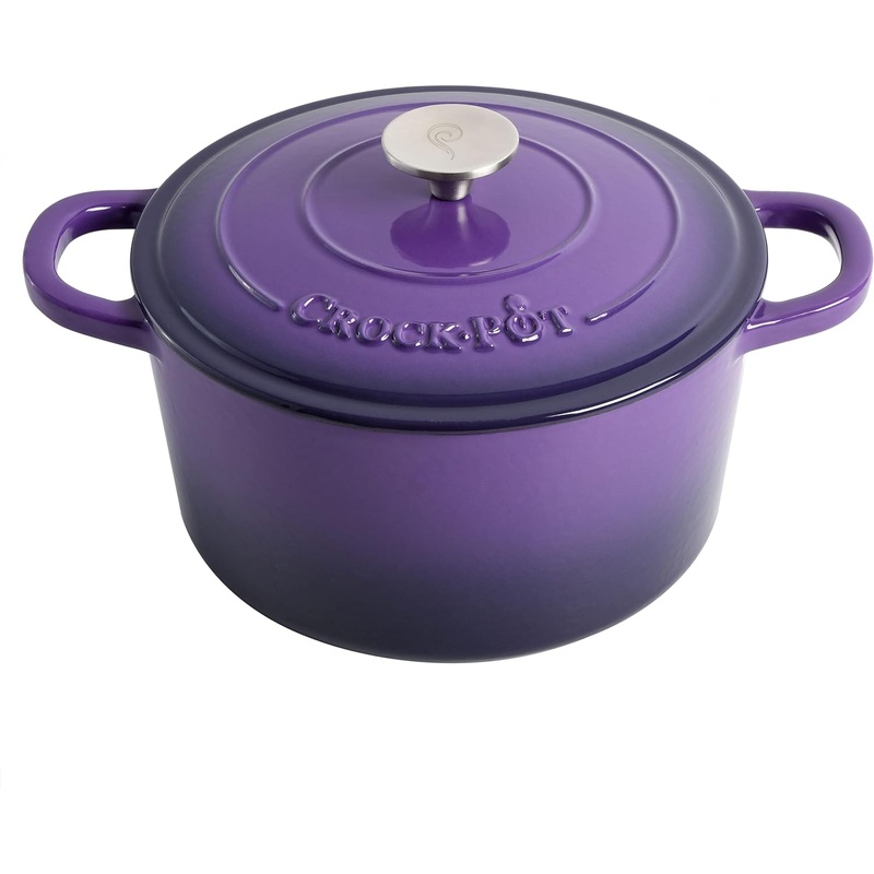 Crock-Pot Artisan Round Enameled Cast Iron Dutch Oven, 5-Quart, Lavender Purple | Bigbigmart.com