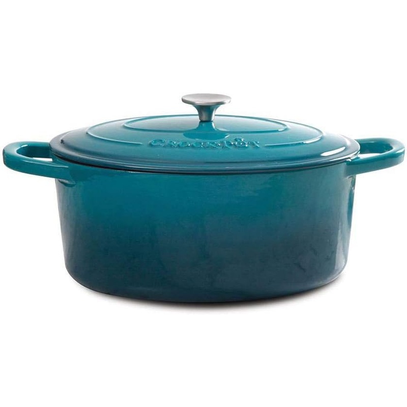Crock-Pot Artisan Round Enameled Cast Iron Dutch Oven, 5-Quart, Teal Ombre | Bigbigmart.com