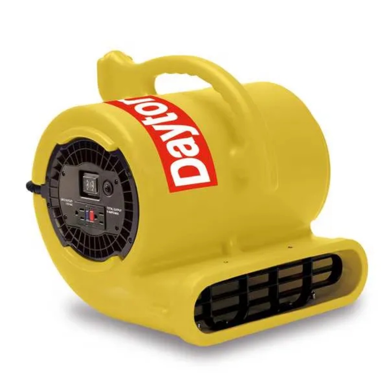 DAYTON 61HL70 Portable Dryer, 1050 cfm, Fixed Frame, 2 Speed, 1/3 hp, 115V AC, 25 ft. Cord, Yellow | Bigbigmart.com