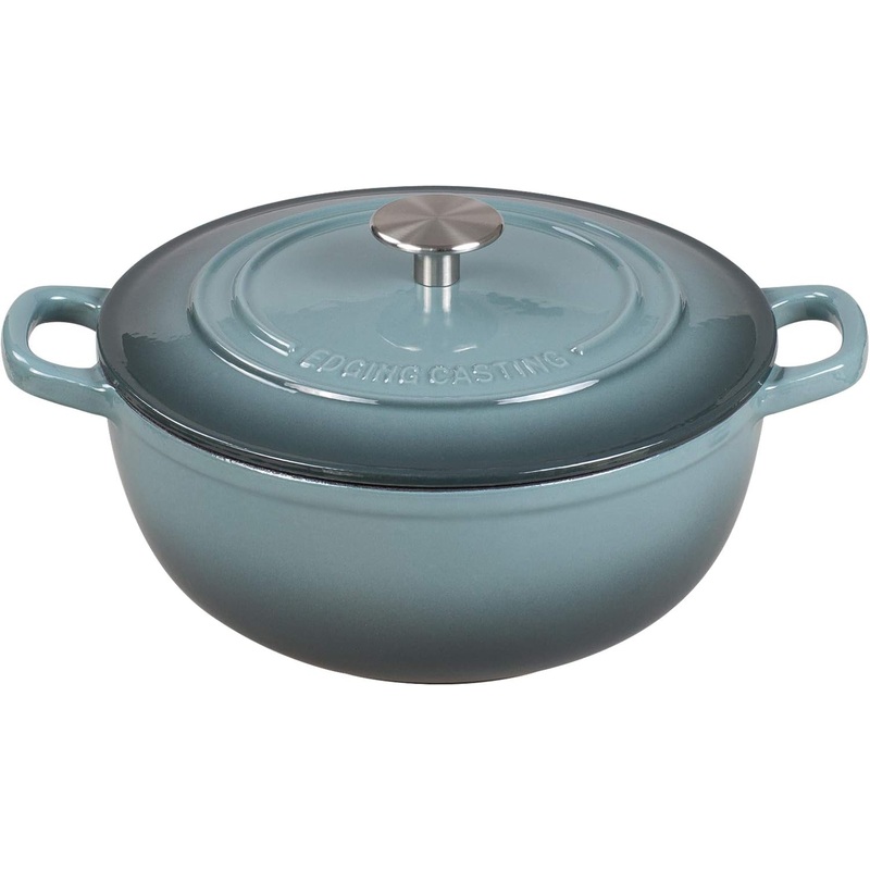 Enameled Cast Iron Dutch Oven, Cast Iron Cookware Pot, Suitable For Bread Baking,Ideal for Family, 3.5 Quart, Slateblue | Bigbigmart.com