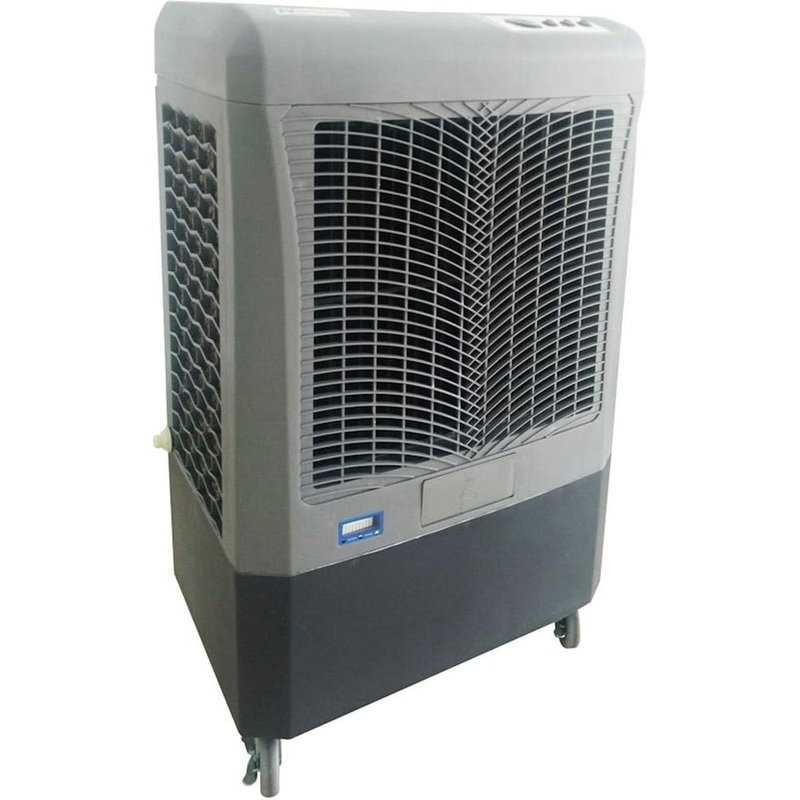 Hessaire Portable Swamp Coolers – 3100 CFM MC37M Evaporative Air Cooler with 3-Speed Fan – Water Cooler Fan 950 sq. ft. Coverage High Velocity Outdoor Cooling Fan Swamp Cooler by Hessaire – Gray | Bigbigmart.com