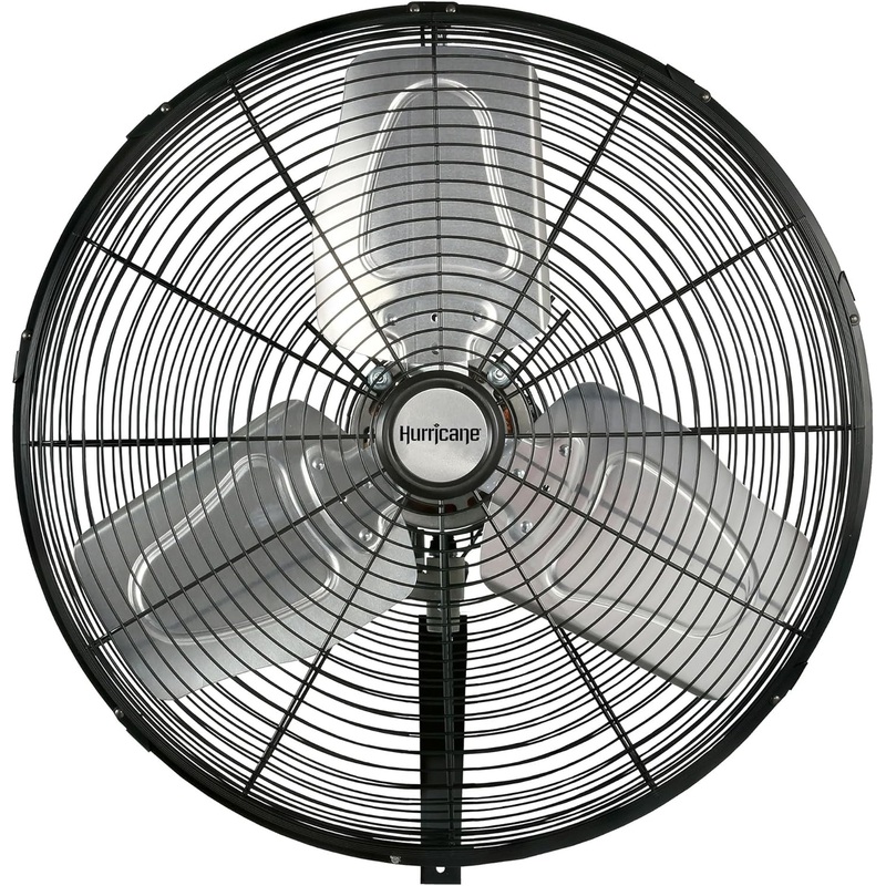 Hurricane 30 Inch Heavy Duty Commercial Grade Steel Oscillating Wall Mount Fan for Industrial, Warehouse, Greenhouse, and Home Use, Black | Bigbigmart.com
