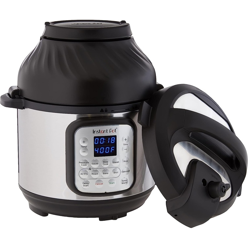 Instant Pot Duo Crisp 9-in-1 Electric Pressure Cooker and Air Fryer Combo with Stainless Steel Pot, Pressure Cook, Slow Cook, Air Fry, Roast, Steam, Saut, Bake, Broil and Keep Warm | Bigbigmart.com